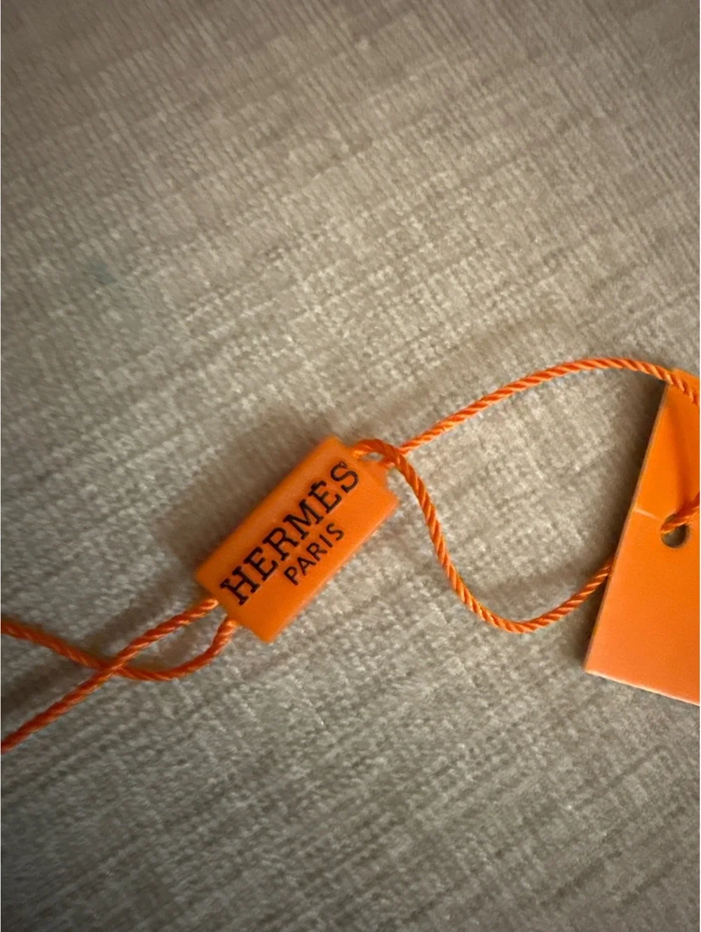 Hermès Paris Orange Hang Tag with String